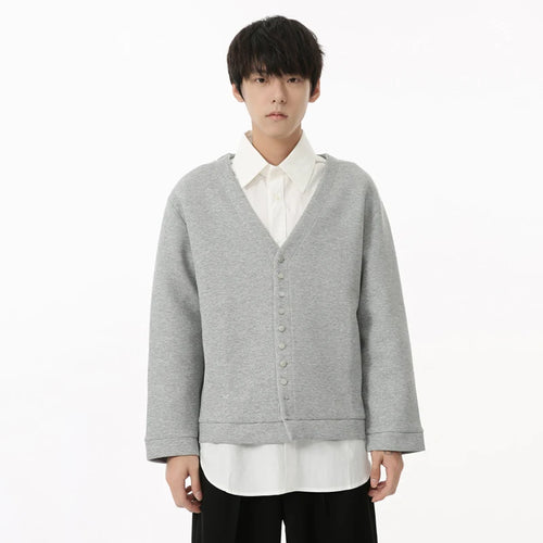 Load image into Gallery viewer, Korean Style Men&#39;s Knitted Cardigan V-neck Multi-button Solid Color Single Breasted Male Tops Casual New Autumn 9C6924
