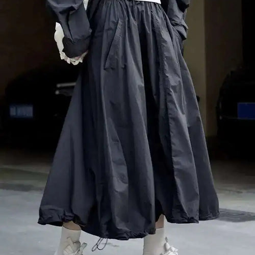 Load image into Gallery viewer, High Elastic Waist Loose Fit Khaki Drawstring Casual Half-body Skirt Women Fashion Tide New Spring Autumn 2025 1DF6695
