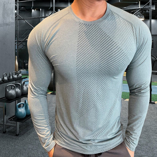 Load image into Gallery viewer, Mens Fitness Running T-shirt Gym Compression Sweatshirt Dry Fit Exercise Sports Tops Breathable Elasticity Rash Guard Clothing
