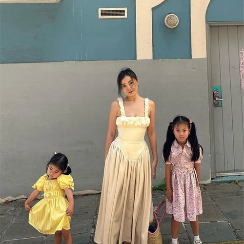 Load image into Gallery viewer, Elegant Satin Backless Midi Dress For Women High Quality Sundress Fashion Square Collar Sleeveless Loose Pleated Dress
