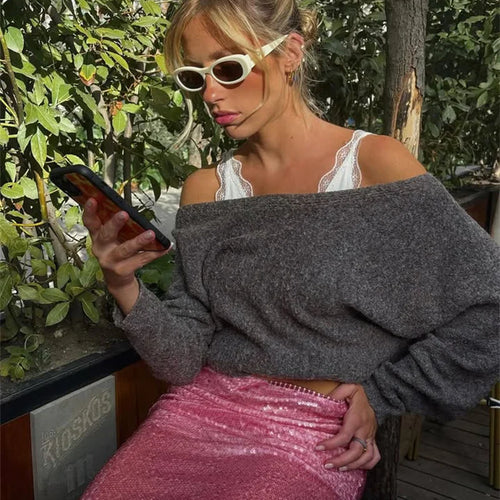 Load image into Gallery viewer, Sequin Summer Beach Sexy Skirt Women Elegant Sparkle High Waist A-line Skirts Female Pink Vacation Club Party Skirt
