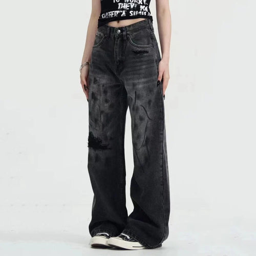 Load image into Gallery viewer, Graffiti Whiskers Men&#39;s Jeans Won-out Splash-ink Zipper Hip Hop Straight Leg Winter Male Denim Pants 2024 American 9C8814
