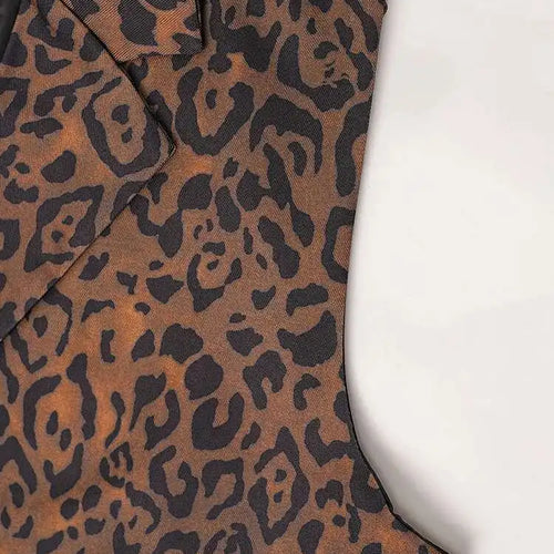 Load image into Gallery viewer, Women Leopard Print Big Size Casual Vintage Mini Vest Dress New Lapel Sleeveless Fashion Tide Spring Autumn 2025 1DH5205
