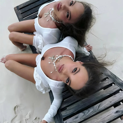 Load image into Gallery viewer, Flare Sleeve Ruffle Sexy Mini Dress Women Robe Irregular Single-breasted V Neck High Waist Slim A-line Club Dress
