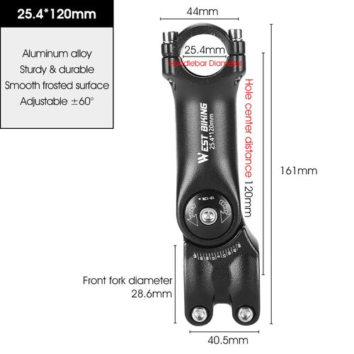 Load image into Gallery viewer, Adjustable Bicycle Handlebar Stem Variable 60 Degree Angle Riser MTB Road Bike Front Fork Stem Adapter 25.4/31.8MM
