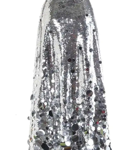 High Waist Red Sequins Shining Elegant A-line Party Half-body Skirt Women Fashion Tide New Spring Autumn 2025  1DH7717