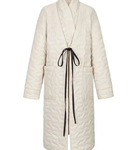 Apricot Scarf Big Size Hooded Cotton-padded Coat Long Sleeve Women Parkas Fashion Tide New Autumn Winter 2025 CP17590