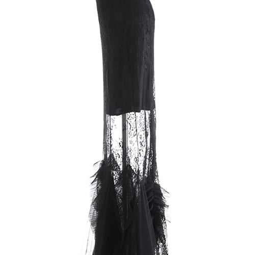 Load image into Gallery viewer, High Waist Black Lace Perspective Embroidery Mermaid Half-body Skirt Women Fashion Tide New Spring Autumn 2025 1DJ0986
