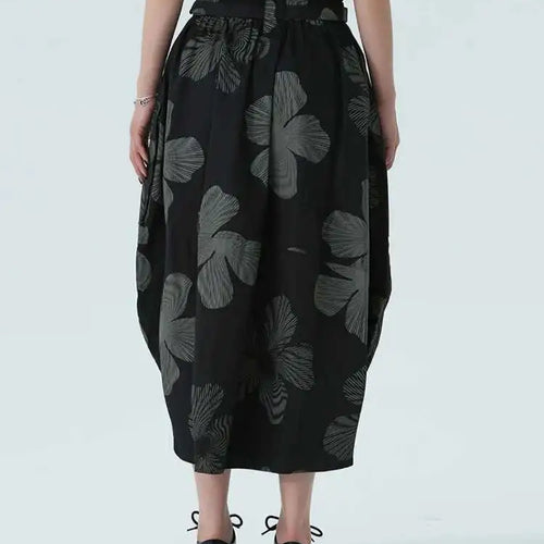 Load image into Gallery viewer, High Elastic Waist Black Pattern Printed Shaped Elegant Half-body Skirt Women Fashion Tide New Spring Autumn 2025 1DH4958
