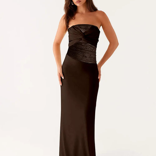 Load image into Gallery viewer, Off-shoulder Backless Sexy Maxi Dress Women Gown Fashion Patchwork See Through Lace Sleeveless Beach Long Dress 2025
