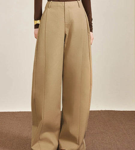 Loose Temperament Wide Leg Pants for Women High Waist Patchwork Pocket Minimalist Pant Female Fashion Clothing New