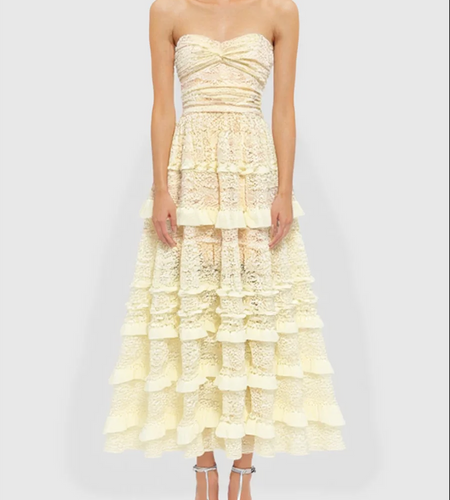 Solid Spliced Lace Elelgant Dresses for Women Strapless Sleeveless Tunic Patchwork Ruffles Folds Long Dress Female