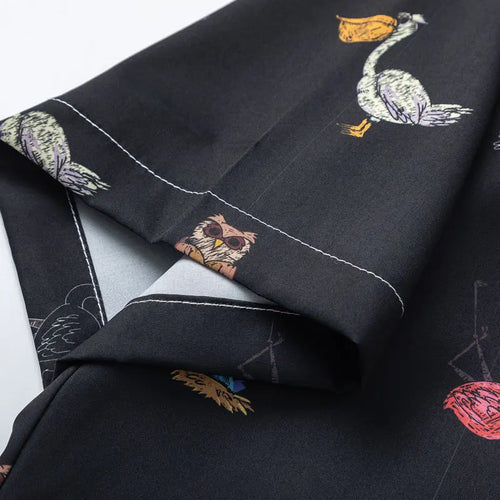 Load image into Gallery viewer, Men Hawaiian Shirts Cartoon Birds Graphic Printed Button Up Short Sleeve Beach Blouse Summer Harajuku Casual Baggy Shirt Tops
