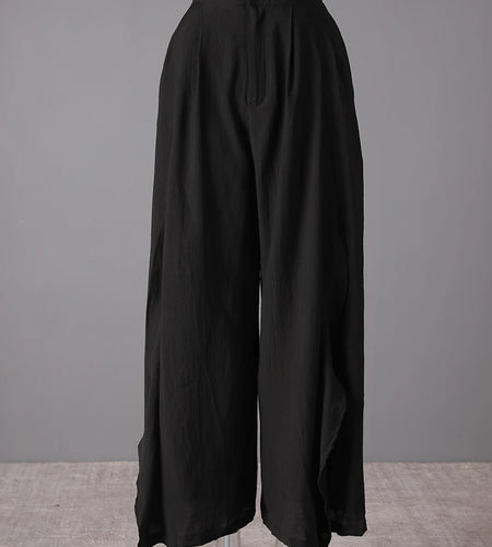 High Waist Yellow Irregular Ruffles Wide Leg Long Pants New Trousers Women Fashion Tide Spring Autumn 2025 CPG3259