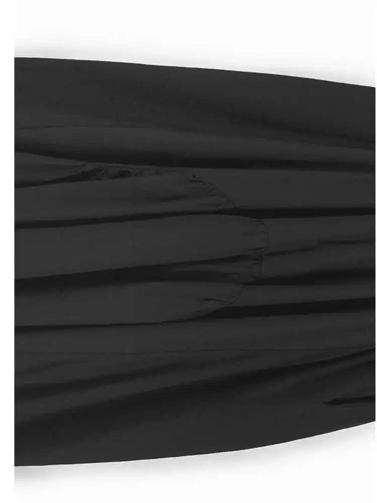 Women Khaki Pleated Spliced Big Size Midi Casual Dress New Round Neck Short Sleeve Fashion Tide Spring Summer 2025 1DH9811