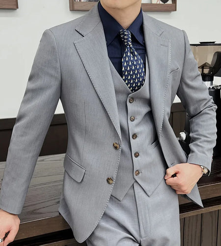 Men's Suit Coats Spring Single Breasted Groomsman's Blazer Stylish Korean Lapel Collar Casual Menwear 2025 9W1570
