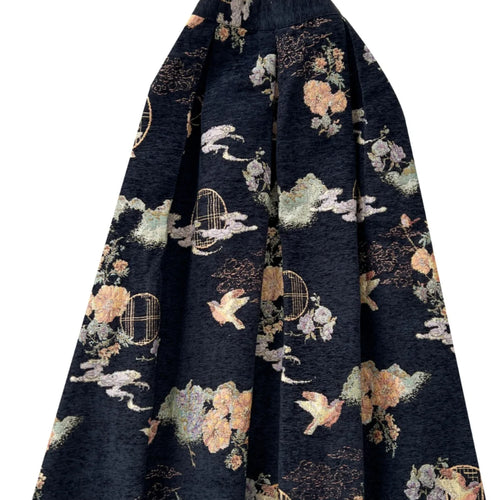 Load image into Gallery viewer, French Retro Women Fashion Bohemian Black Floral Elegant Party Long Skirt Streetwear Autumn Winter High Waist Pleated Skirt Chic

