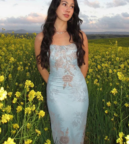 Elegant Floral Print Slips Backless Sexy Bodycon Maxi Prom Dress Summer Women Y2K Clothes Birthday Party Vacation