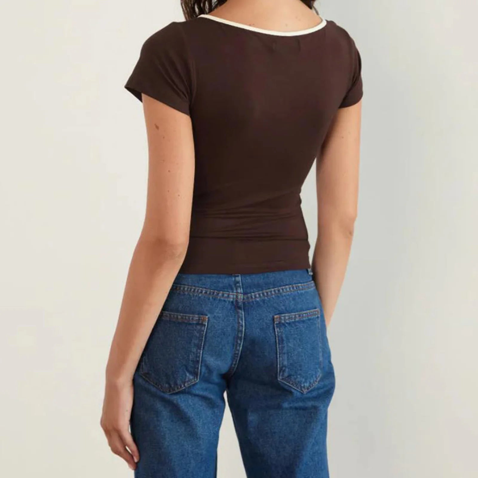 y2k Aesthetic Tops Women Summer Vest Hollowed Flower Slanted Collar Short Sleeve T Shirts 2000s Clothing Streetwear