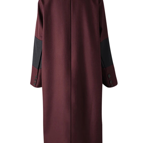 Load image into Gallery viewer, Women Red Color-block Big Size Long Elegant Blazer New Lapel Long Sleeve Jacket Fashion Tide Spring Autumn 2025 26C1609
