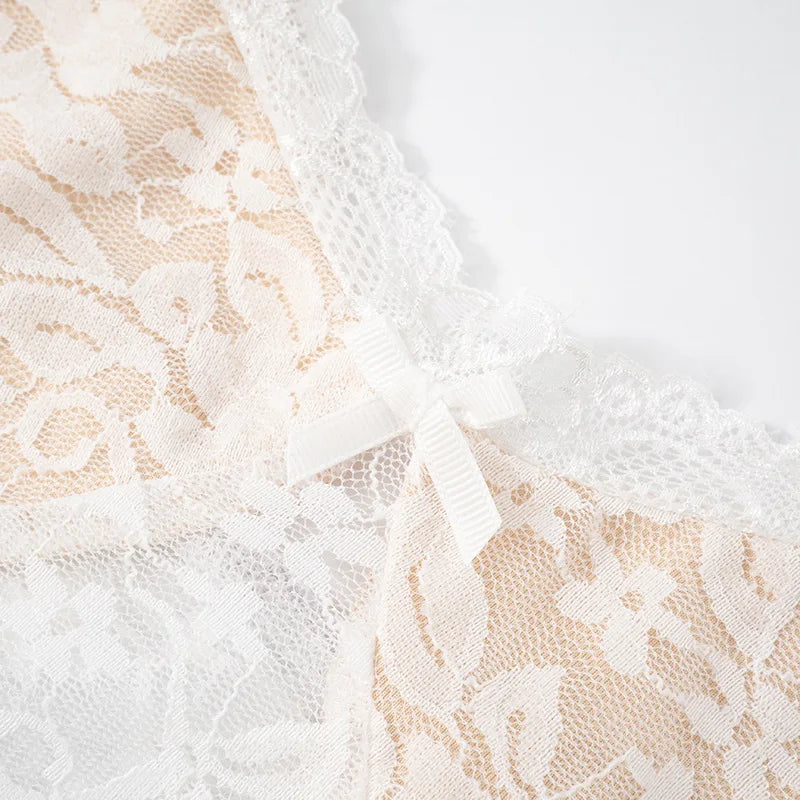 Lace Sexy Two Piece Sets Women Lace Halter Cropped Tops And Skirt Ladies Print Contrast Color Club Party 2 Piece Sets