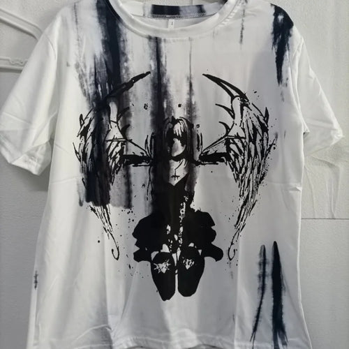 Load image into Gallery viewer, Harajuku Y2k Tops Japanese Tshirts for Women Summer Tees Streetwear Anime Print Camisetas Casual Fashion T Shirt 2024 Ropa Mujer
