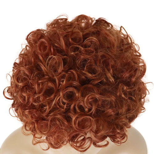 Load image into Gallery viewer, Synthetic Ginger Brown Wigs for Women Curly Short Wig with Bangs Red Hair Color Curly Wigs Female Natural Spice Wig Ice
