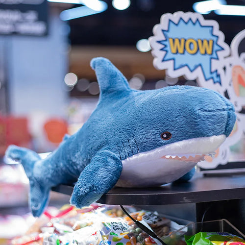 Load image into Gallery viewer, 30cm Blue Shark Stuffed Plush Doll Soft Cute Cartoon Animal Reading Pillow Cushion Ocean Decoration Toy Children Birthday Gifts
