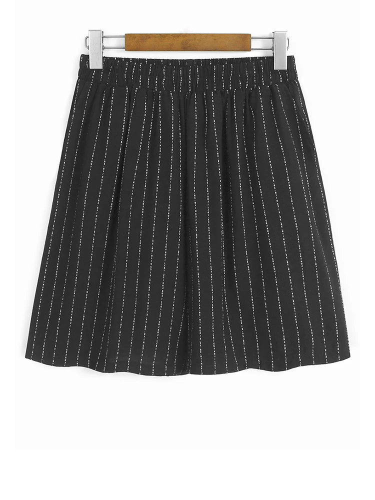 Tassels Striped Shirt Wide Leg Shorts Two Piece Suit New Lapel Long Sleeve Women Fashion Tide Spring Autumn 2025 1DJ1226