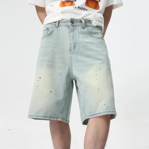 Load image into Gallery viewer, High Street Denim Pants Straight Men&#39;s Shorts Zipper Causal Wide Leg Male Trousers Knee Length Chic Summer 9C6094
