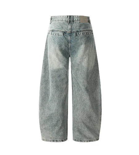 Men's Jeans New American Style Bent Knife Design Denim Pants Wide Leg Loose Gradient Color Trendy Male Bottoms 9W1774