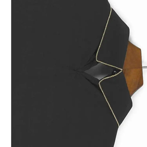 Load image into Gallery viewer, Women Black Color-block Irreuglar Pleat Big Size Shirt Dress New Lapel Long Sleeve Fashion Tide Spring Autumn 2025 1DH9804
