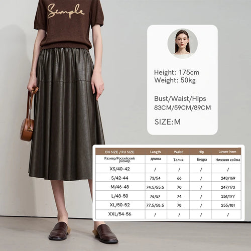 Minimalist Woman Black Midi Skirt 2025 Autumn Vintage Loose Luxury Party PU Leather Skirts Casual A Line Skirts 12543028