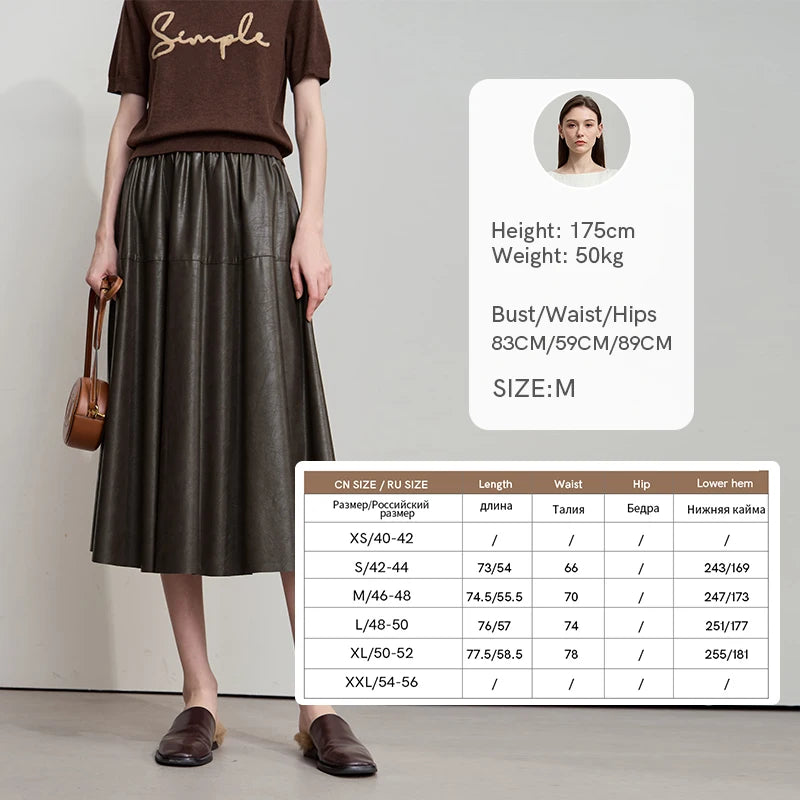Minimalist Woman Black Midi Skirt 2025 Autumn Vintage Loose Luxury Party PU Leather Skirts Casual A Line Skirts 12543028
