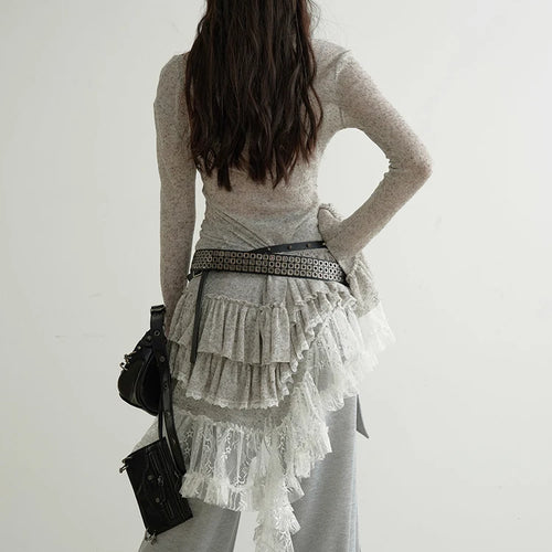 Load image into Gallery viewer, Women Perspective Irregular Mini Sweater Dress New Round Neck Long Flare Sleeve Fashion Tide Spring Autumn 2025 1DH9338
