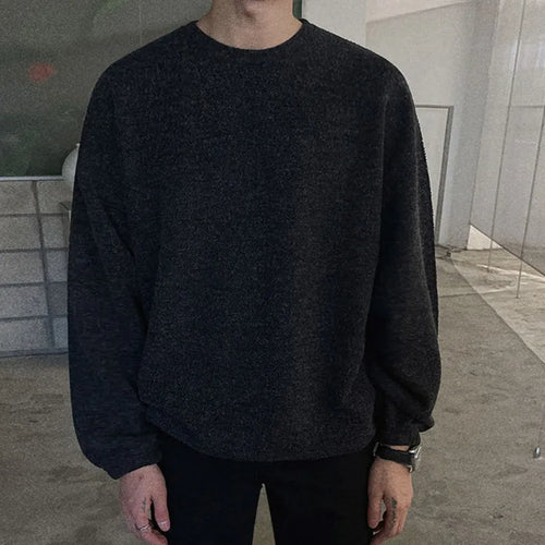 Load image into Gallery viewer, Men Long Sleeve Sweatshirts Round Neck Design New Spring Korean Loose Solid Color Casual Pullover Male Clothing 9W1484
