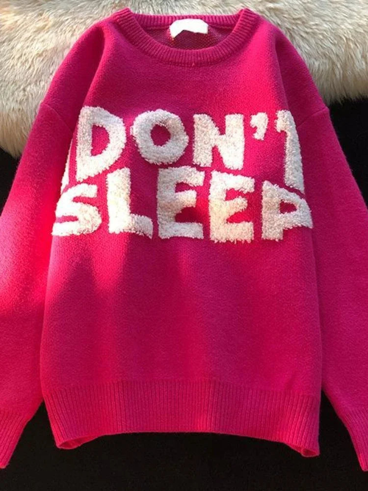 Japanese Retro 4 Colors Sweater Women Pollovers Knitwear Ins Loose Lazy Hip Hop Students Autumn Winter Harajuku Jumper