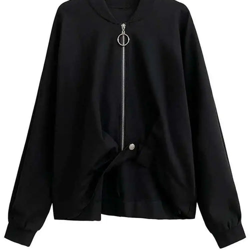 Load image into Gallery viewer, Black Irregular Hem Big Size Jacket New Stand Collar Long Sleeve Women Coat Fashion Tide Spring Autumn 2025 1DH1050
