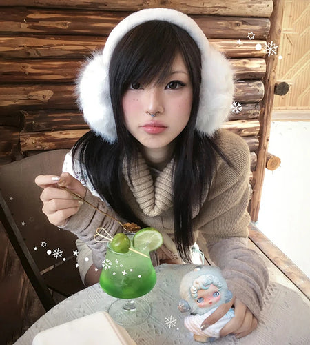 Japanese Y2k Khaki Cape Sweater Vintage Harajuku Knit Loose Pullover Korean Style Turtleneck Knitwear 2000s Aesthetics