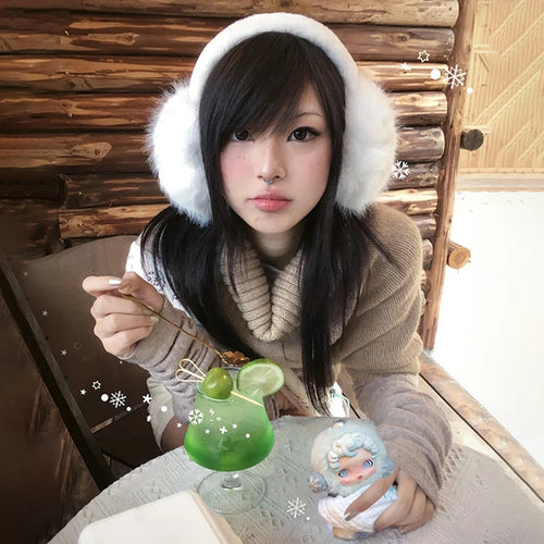 Load image into Gallery viewer, Japanese Y2k Khaki Cape Sweater Vintage Harajuku Knit Loose Pullover Korean Style Turtleneck Knitwear 2000s Aesthetics
