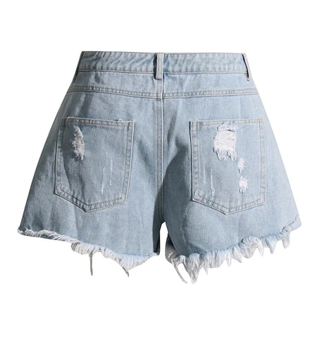 Hole Hollow Out Shorts For Women High Waist Patchwork Tassel Summer Minimalist Short Pants Female Fashion Clothing