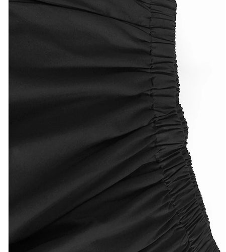 High Elastic Waist Black Dot Printed Spliced Long Wide Leg Pants New Trousers Women Fashion Spring Autumn 2025 1DJ1432