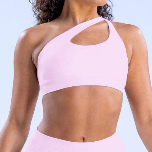 Load image into Gallery viewer, Pad Impact Asymmetric Sports Bra for Women One Shoulder Padded Yoga Top Bra Hollow Out Sexy Gym Bra Openback Workout Tops
