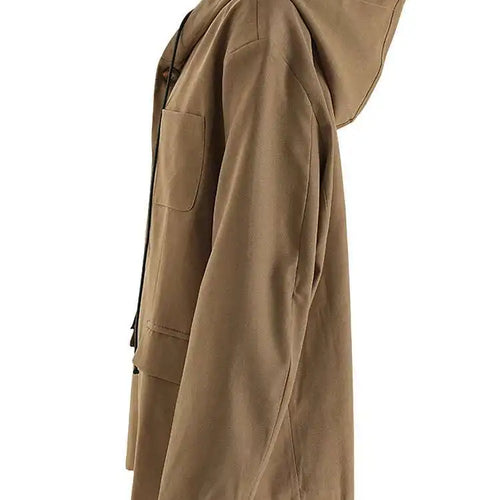 Load image into Gallery viewer, Women Khaki Drawstring Big Size Casual Blazer New Hooded Long Sleeve Jacket Fashion Tide Spring Autumn 2025 CPG2241
