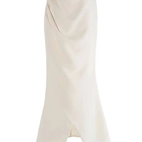 Load image into Gallery viewer, High Waist Rose Red Pleated Nailed Irreuglar Elegant  Half-body Skirt Women Fashion Tide New Spring Autumn 2025 1DH5226
