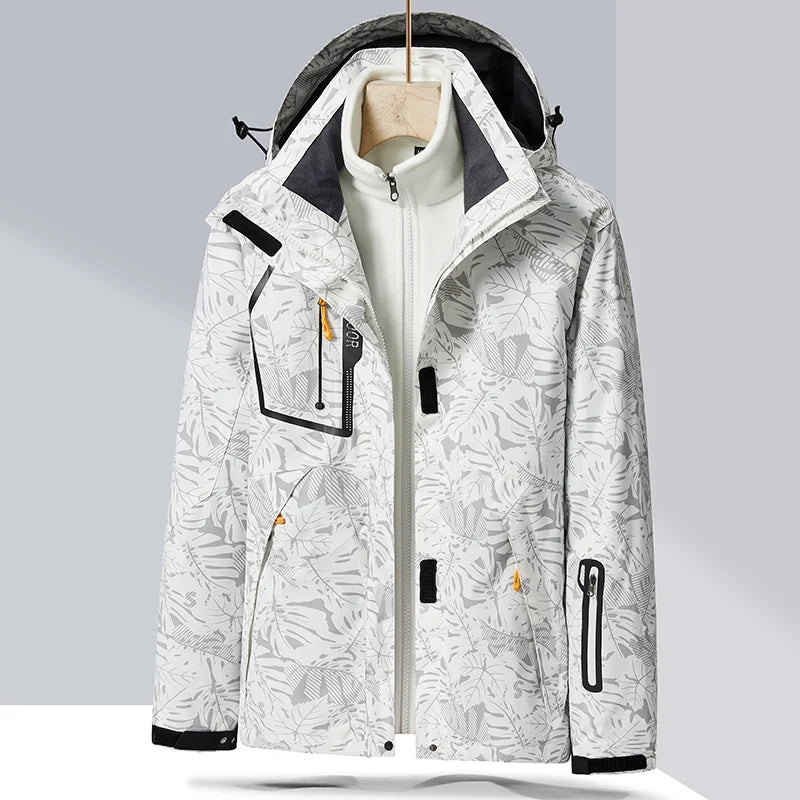 Men Hiking Snow Jackets Thick Warm Windbreaker Two-pieces Sets Women 3 in 1 Outdoor Waterproof Hooded Parka Coat Winter Jacket