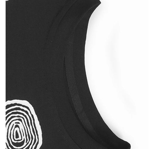 Load image into Gallery viewer, Women Black Dot Printed Irregular Big Size T-shirt New Round Neck Short Sleeve Fashion Tide Spring Summer 2025 1DH9970
