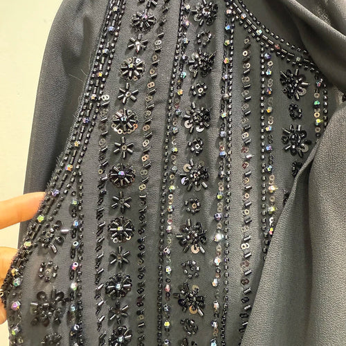 Load image into Gallery viewer, Spliced Sequines Two Piece Set For Women O Neck Sleeveless Waistcoat Patchwork Lace Up Long Sleeve Dress Set Female
