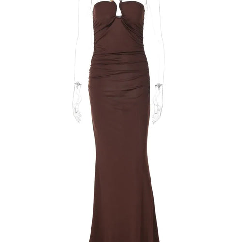 Load image into Gallery viewer, Off-shoulder Strapless Sexy Maxi Dress For Women Solid Sleeveless Backless Bodycon Club Party Sexy Long Dress Elegant
