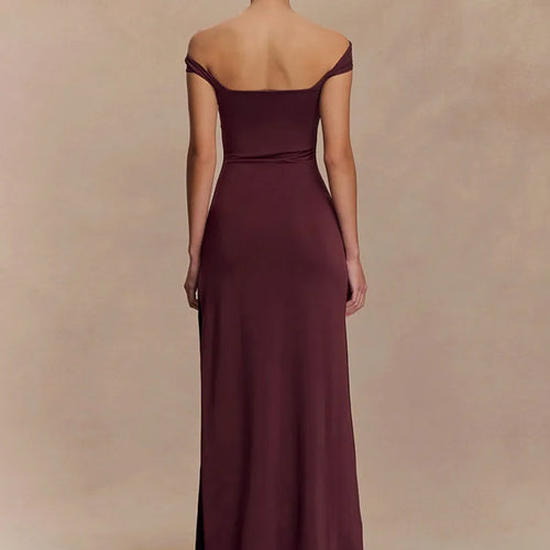 Load image into Gallery viewer, Off-shoulder Strapless Sexy Maxi Dress Women Gown Fashion  Sleeveless Backless High Waist Split Club Party Long Dress
